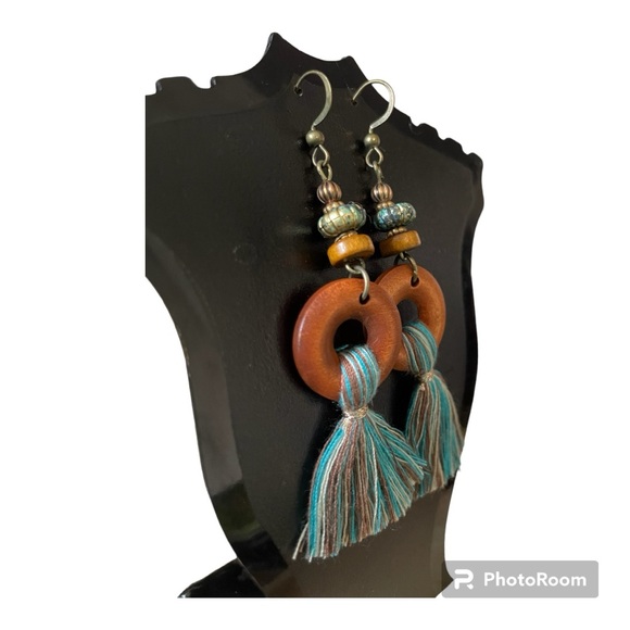 Turquoise and Brown Earrings (2/$12) - Picture 2 of 3